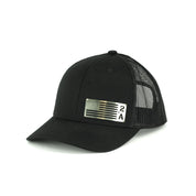 2A American Flag Stainless Metal Badge Hat