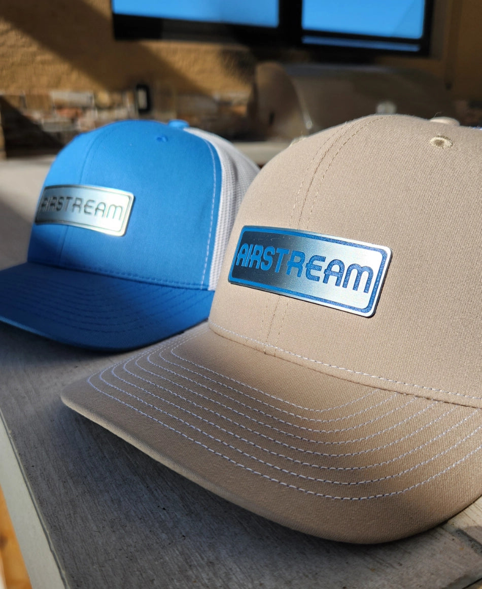 Custom Polymer Brushed Metal Badge Hats