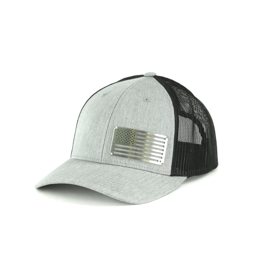 American Flag Stainless Steel Badge Hat