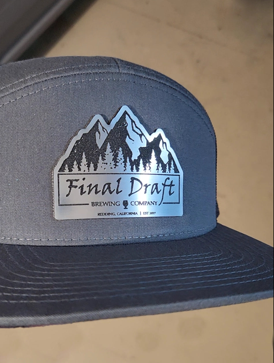 Custom Polymer Brushed Metal Badge Hats