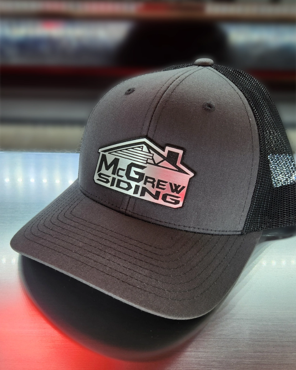 Custom Polymer Brushed Metal Badge Hats