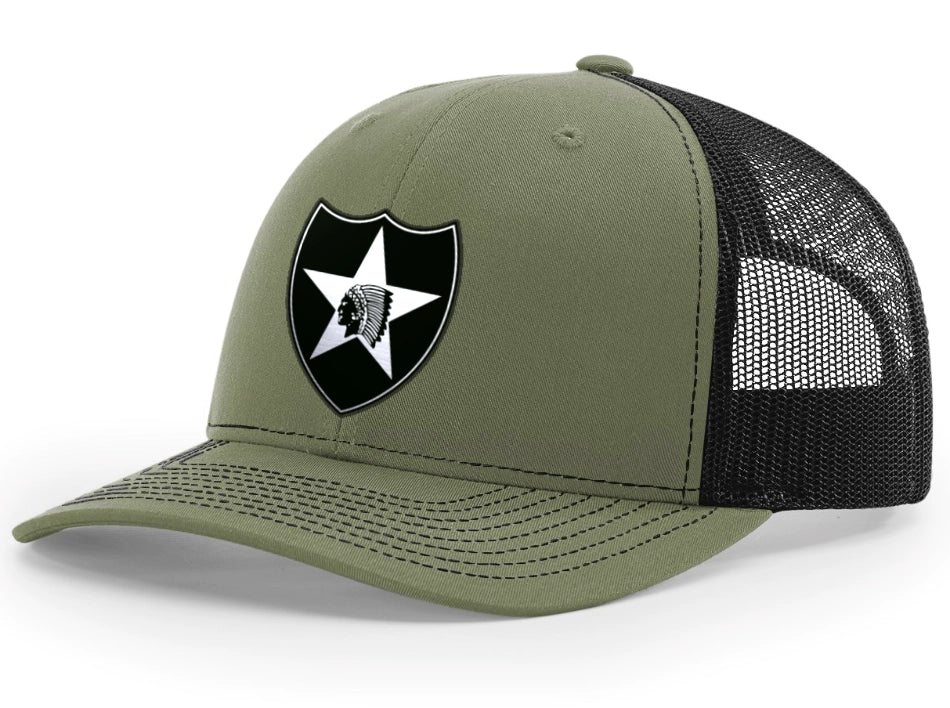 2nd Infantry Division Brushed Metal Badge Hat - Officially Licensed U.S. Army
