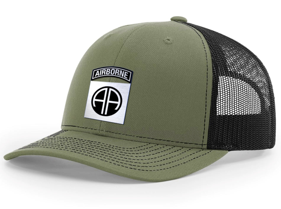 82nd Airborne Brushed Metal Badge Hat  - Officially Licensed U.S. Army