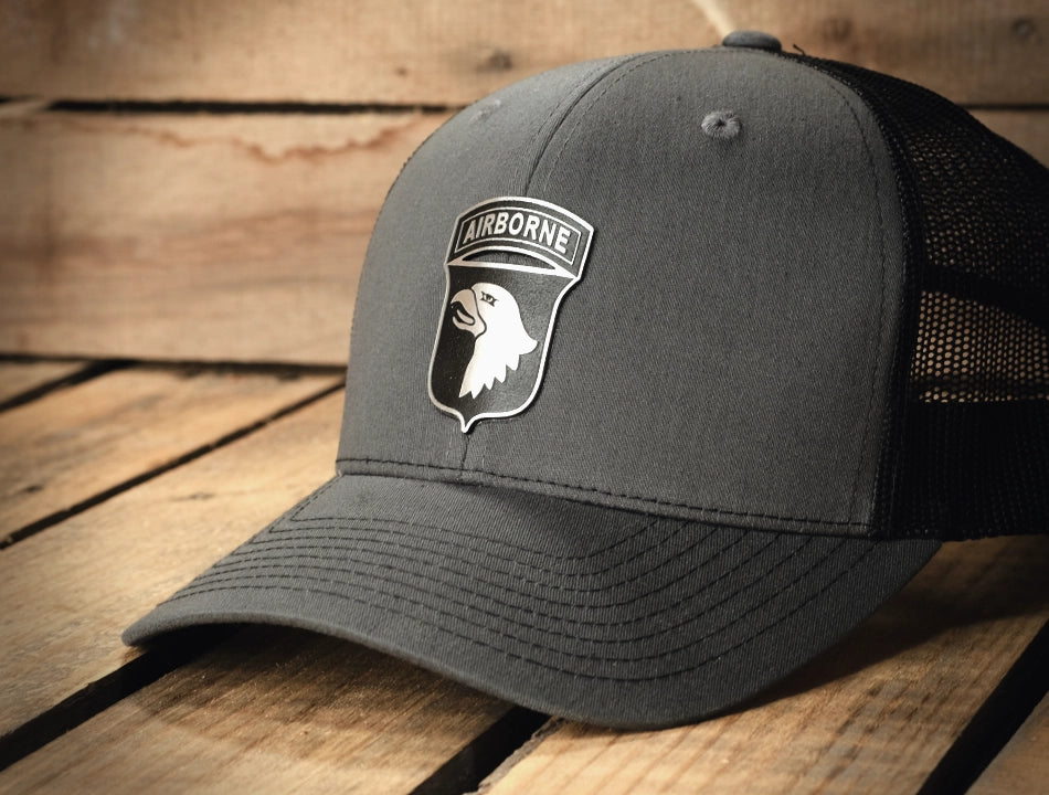 US_Army_Officially_101st_Airborne_Badge_square_Licensed_Brushed_Metal_Badge_Hats_by_Patriot_Forge_Works.webp