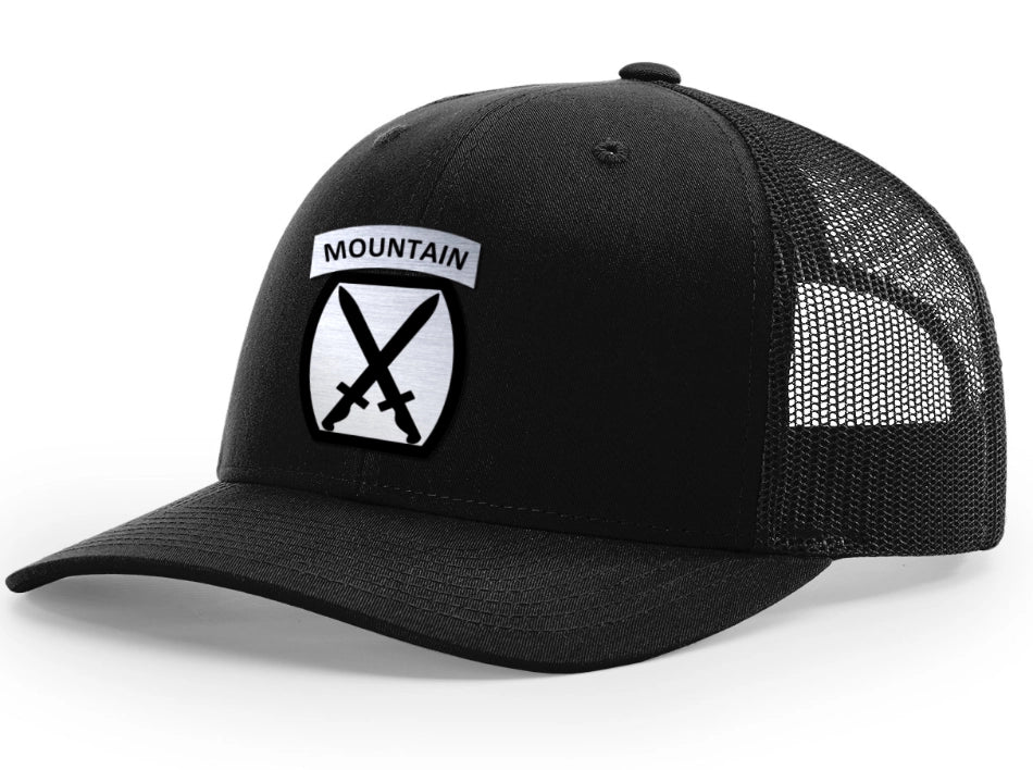 10th Mountain Division Brushed Metal Badge Hat - Officially Licensed U.S. Army