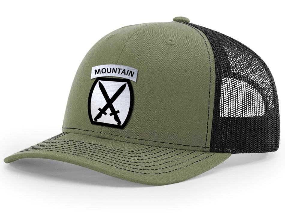 10th Mountain Division Brushed Metal Badge Hat - Officially Licensed U.S. Army