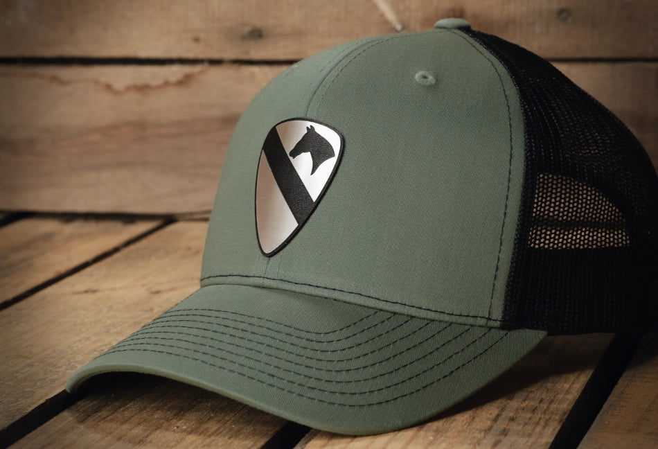 1st Cavalry Division Brushed Metal Badge Hat - Officially Licensed U.S. Army
