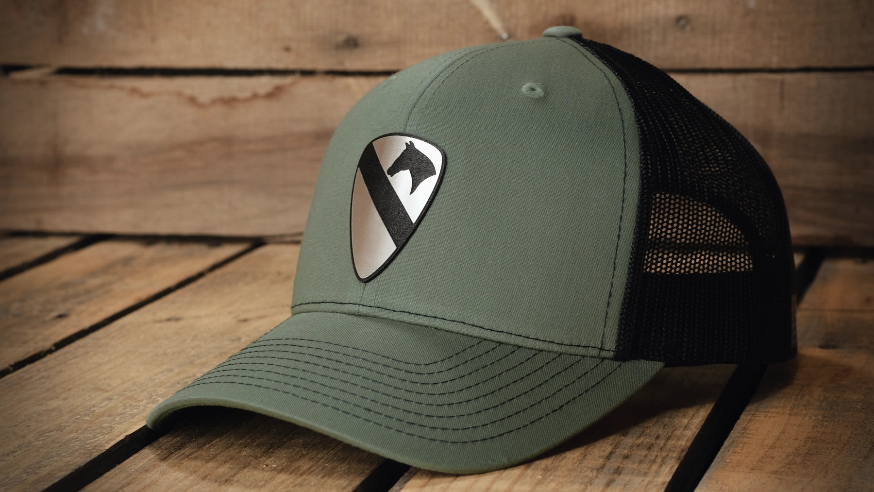 1st Cavalry Division Brushed Metal Badge Hat - Officially Licensed U.S. Army