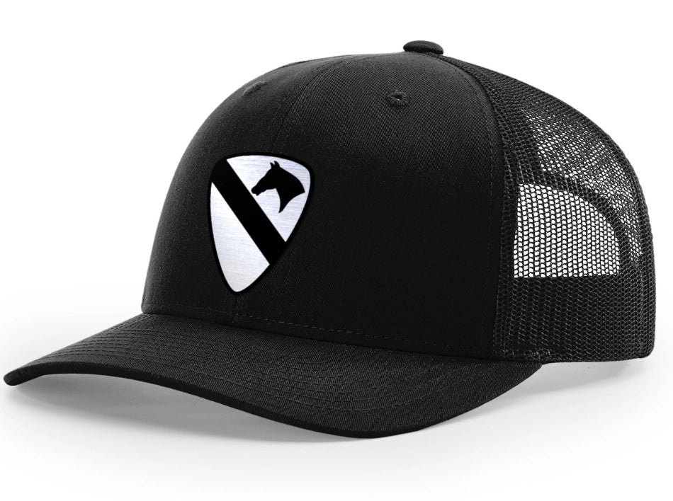 1st Cavalry Division Brushed Metal Badge Hat - Officially Licensed U.S. Army