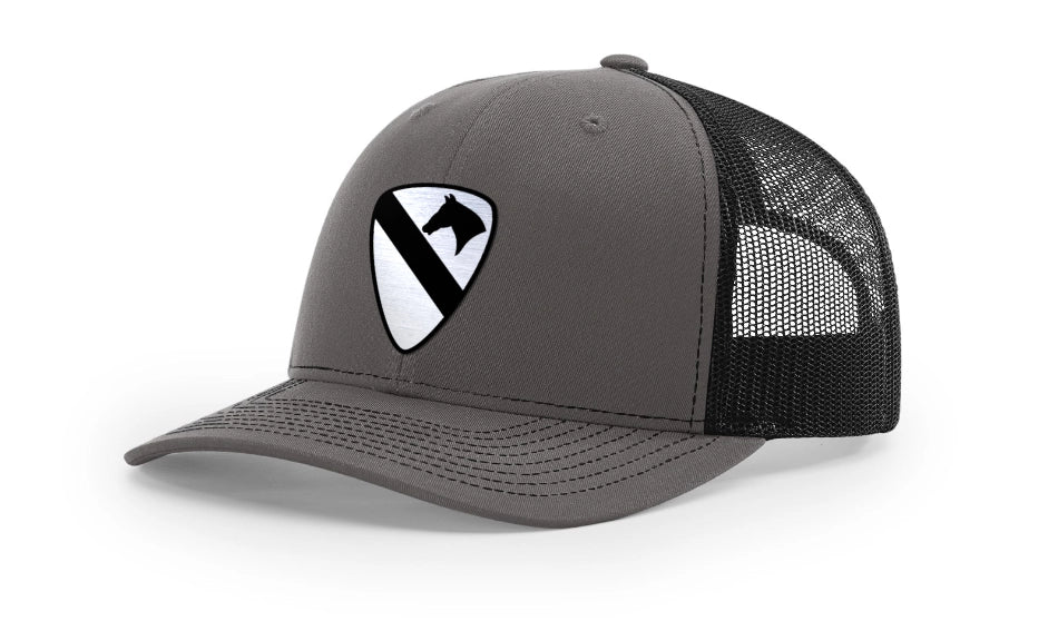 1st Cavalry Division Brushed Metal Badge Hat - Officially Licensed U.S. Army