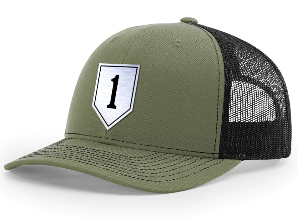 1st Infantry Division Brushed Metal Badge Hat - Officially Licensed U.S. Army