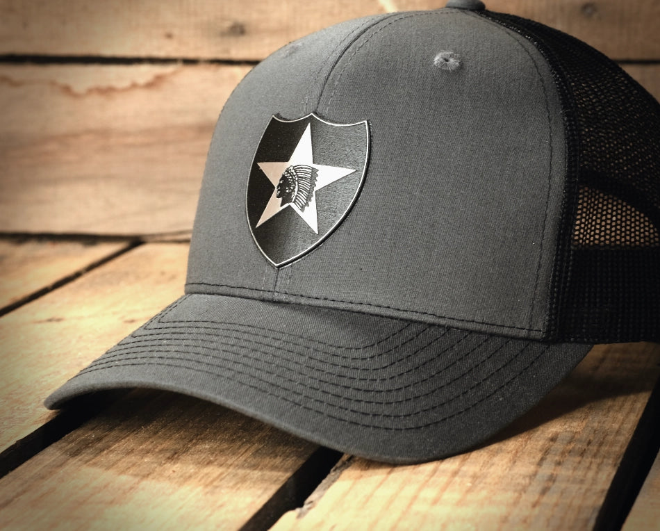 2nd Infantry Division Brushed Metal Badge Hat - Officially Licensed U.S. Army