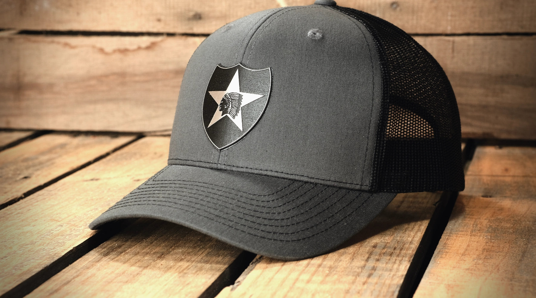 2nd Infantry Division Brushed Metal Badge Hat - Officially Licensed U.S. Army