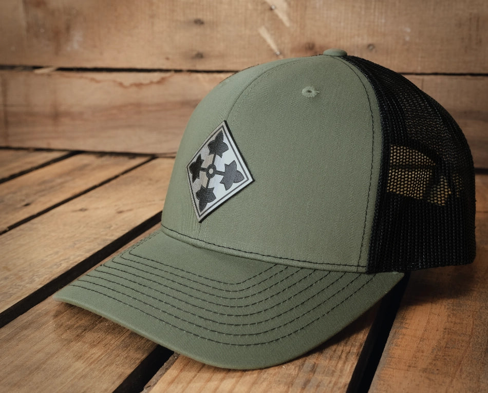US_Army_Officially_4th_Infantry_Division_Badge_square_Licensed_Brushed_Metal_Badge_Hats_by_Patriot_Forge_Works.webp
