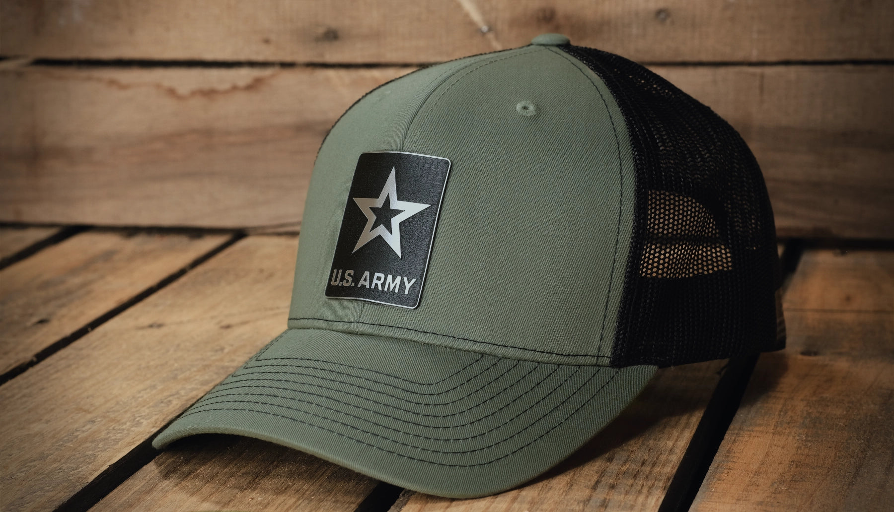 U.S. Army Brushed Metal Badge Hat reverse engrave - Officially Licensed U.S. Army