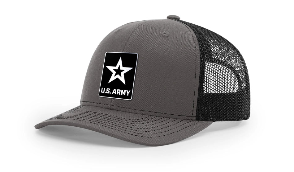 U.S. Army Brushed Metal Badge Hat reverse engrave - Officially Licensed U.S. Army
